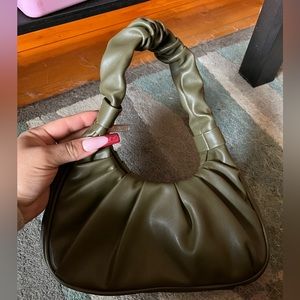 Forest green small top handle purse